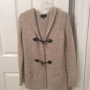 Mary Tan Hooded Cardigan Size Small